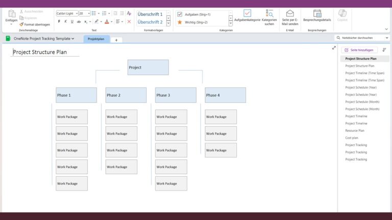 OneNote Project Tracking Template - NotesTemp.com