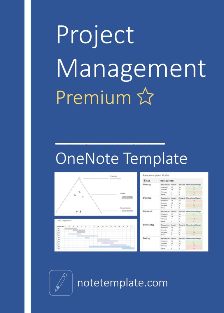 Project Management Table Through Onenote OneNote Project Management Template - NotesTemp.com